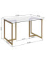 Фото #6 товара 47" Iron Dining Table With Tempered Glass Top, Clear