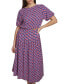 Фото #4 товара Women's Geo-Print Puff-Sleeve Midi 2-Pc. Dress