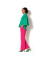 ფოტო #2 პროდუქტის Women's Butterfly Sleeve Emerald Green Open Back Hi-Lo Top