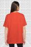 Фото #2 товара Sportswear Oversized Tee Unisex Nakış Swooslu Bol Kesim Tişört Somon Turuncu