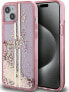 Фото #1 товара Guess Guess GUHCP15SLFCSEGP iPhone 15 / 14 / 13 6.1" różowy/pink hardcase Liquid Glitter Gold Stripes