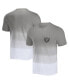 Фото #3 товара Men's NFL x Darius Rucker Collection by Silver, White Las Vegas Raiders Dip Dye Pocket T-shirt