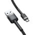 Фото #4 товара Wytrzymały elastyczny kabel przewód USB microUSB QC3.0 2.4A 0.5M czarno-szary