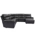 Фото #5 товара CLOSEOUT! Hutchenson 5-Pc. Leather Chaise Sectional with 2 Power Recliners