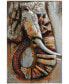 Фото #1 товара Elephant Mixed Media Iron Hand Painted Dimensional Wall Art, 60" x 40" x 2.8"