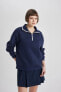 Свитшот Defacto Relax Fit Polo Half