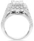 ფოტო #4 პროდუქტის Diamond Emerald Shaped Halo Cluster Engagement Ring (3 ct. t.w.) in 14k White Gold