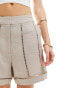 Фото #5 товара ASOS DESIGN dad short with cutwork details in sand