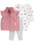 Baby 3-Piece Quilted Little Vest Set 6M