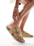 Фото #1 товара New Look double strap flat slip on sandal in stone