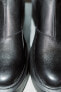 Фото #2 товара Кожаные ботинки на плоской подошве на молнии ZARA