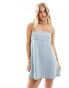 ASOS DESIGN denim cami mini dress in blue stripe 34 - фото #6