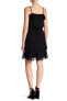 Parker 154270 Women's Texture Dotted Ruffle Slip Dress Black Sz. Small