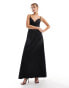 Фото #2 товара Pimkie cami satin lace trim maxi dress in black