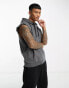 Фото #1 товара HIIT raw cut sleeveless hoodie in acid wash black