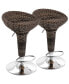 Фото #1 товара 2 Piece Adjustable Backless Wicker Bar Stool in Brown
