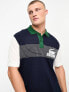 Фото #4 товара Lacoste loose fit colour block polo shirt in navy with front graphics