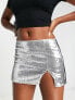 Фото #1 товара Weekday Moa sequin mini skirt in silver