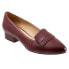 Trotters Joelle T2163-627 Womens Burgundy Leather Slip On Pumps Heels Shoes