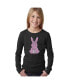 ფოტო #1 პროდუქტის Big Girl's Word Art Long Sleeve T-Shirt - Easter Bunny