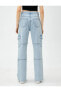Фото #4 товара Kargo Kot Pantolon Straight Jean Yüksek Bel Düz Paça - Eve Jeans