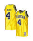 ფოტო #4 პროდუქტის Men's Chris Webber Maize Michigan Wolverines Authentic College Vault 1991-92 Jersey