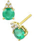 Sapphire (7/8 ct. t.w.) & Diamond Accent Stud Earrings in 14k Yellow Gold (Also in Emerald, Ruby, Morganite & Tanzanite)