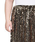 ფოტო #4 პროდუქტის Plus Size Knee Length Sequined Skirt