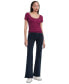 ფოტო #4 პროდუქტის Women's Slim Henley Short-Sleeve Top