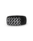 ფოტო #2 პროდუქტის Fast Track Design Tire Tread Rhodium Plated Sterling Silver Black Diamond Ring