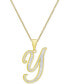Diamond Accent Script 18" Initial Pendant Necklace in Silver Plate, Gold Plate & Rose Gold Plate