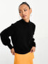 & Other Stories mock neck jumper in black