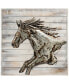 Фото #1 товара Golden horse Handed Painted Iron Wall sculpture on Wooden Wall Art, 32" x 32" x 3"