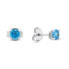 Silver stud earrings with light blue zircons EA598WLB