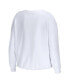 Women's White Nebraska Huskers Diamond Long Sleeve Cropped T-shirt