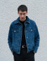 Labelrail x Isaac Hudson seam detail fitted denim jacket in indigo blue