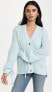 Фото #1 товара 3.1 Phillip Lim 289254 Lofty Alpaca Blend Shirred Sleeve Cardigan, Ice Blue, S