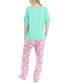 Women's 2-Pc. I Heart Lounge Printed Pajamas Set