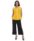 ფოტო #9 პროდუქტის Women's Scalloped Pleated Button-Down Top