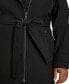 Фото #5 товара Plus Size Belted Long-Sleeve Wrap Coat, Created for Macy's