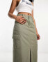 Фото #4 товара New Look cargo midi skirt in dark khaki