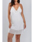 ფოტო #1 პროდუქტის Cecily Elegant Plus Size White Lace and Mesh Chemise