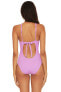 Фото #2 товара Becca by Rebecca Virtue 296887 Tessa High Neck One Piece Swimsuit, Orchid, M