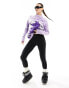 Threadbare Ski roll neck printed jumper in purple