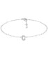 ფოტო #1 პროდუქტის Cubic Zirconia Initial Ankle Bracelet in Sterling Silver, Created for Macys