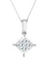Фото #1 товара TruMiracle princess Quad 18" Pendant Necklace (3/4 ct. t.w.) in 14k White Gold