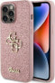 Guess Guess GUHCP15XHG4SGP iPhone 15 Pro Max 6.7" różowy/pink hardcase Glitter Script Big 4G