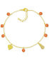 Pineapple & Bead Ankle Bracelet in Gold-Plate