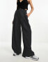 ASOS DESIGN folded front wide leg trouser in black 44 - фото #2