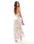 & Other Stories maxi dress with gathered halter neck in floral print